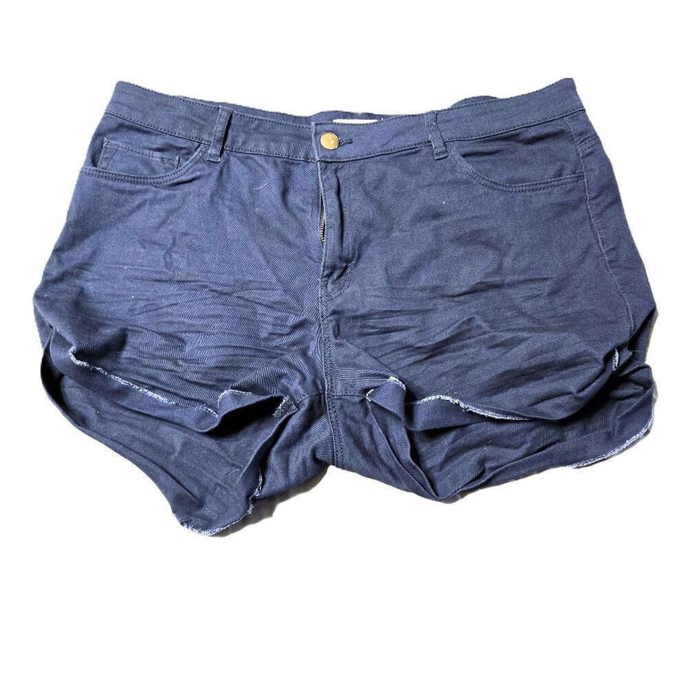 H&M Sz 12 Womens Blue Casual Dark Wash Denim Shorts